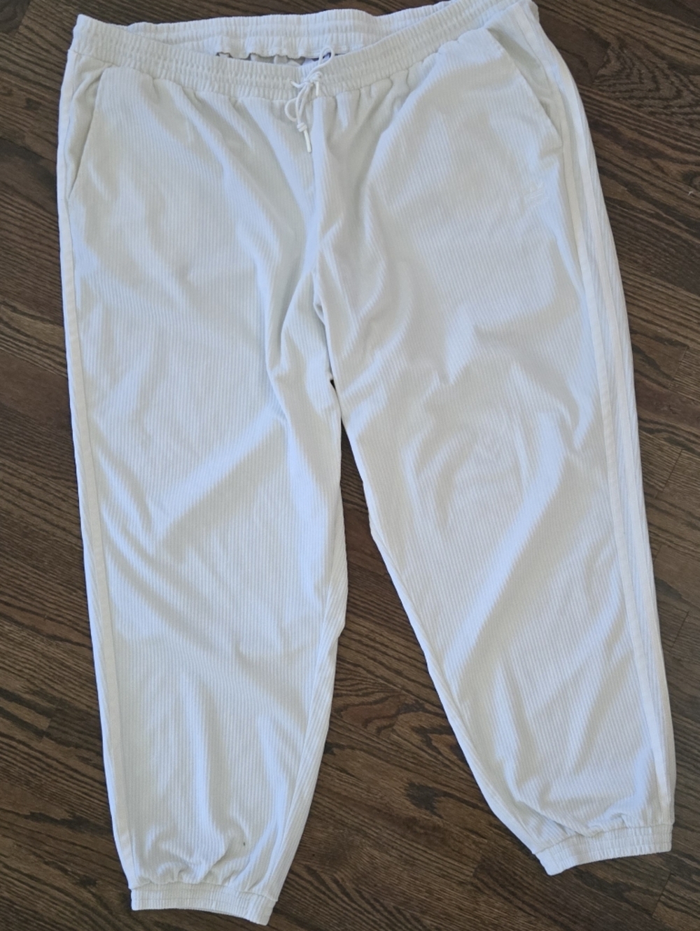 adidas corduroy joggers | size 3x | cream lounge pants